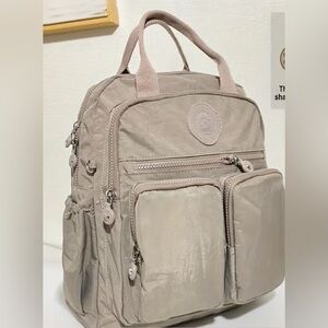 New Multi-Pocket Lg Capacity Backpack Oxford Lightweight Beige